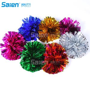 Festival de Navidad Danza Porristas Bola de mano de oro Pom Poms Ball-Flower Cheerleaders Cheer for Sports Meet Games 30-35cm 50pcs