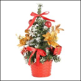 Kerst Feestelijke Feestartikelen Gardenchristmas Decoraties Kunstmatige Tafelblad Mini Tree Festival Miniatuur 20cm voor thuis # 4O28 Drop Del