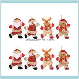 Kerst Feestelijke Feestartikelen Gardtchristmas Decoraties 8 Stks Vrolijke Ornaments Gift Santa Claus Snowman Tree Toy Pop Hang voor Home Dro
