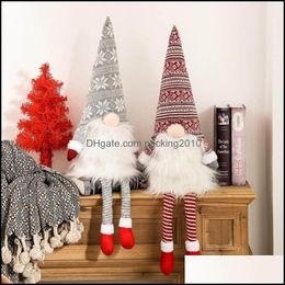Fournitures de fête de Noël Gardenchristmas Tree Topper Spring Snowflake Long Hat Suédois Gnome Santa Ornement Home Holiday Xmas Party Deco