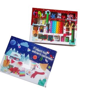 Calendario de Adviento de juguete navideño para niñas, niños, adultos, alivio sorpresa, cuenta atrás para el estrés, fiesta navideña G591x