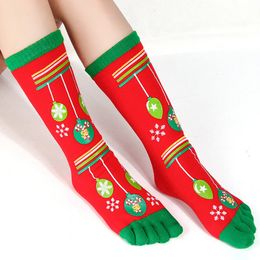 Kerstmis vijf vingersokken herfst en winter heren en dames warme sokken deodorant sport splitsen sokken sokken
