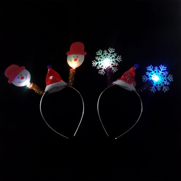 Noël flash bandeau galvanoplastie en plastique santa bonhomme de neige cerf balle enfants montrent les accessoires rougeoyant