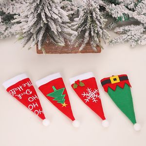 Noël fourchette et couteau couverture sac vaisselle décoration vacances cadeaux ornements