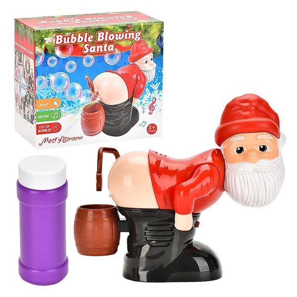 Christmas Funny Bubble Maker avec musique Light Electric Fart Santa Toy Novelty Noël Gift For Boys Girls 240418