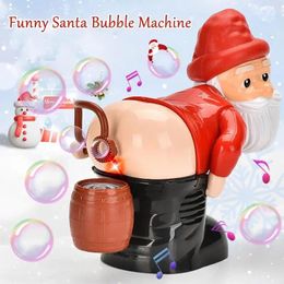 Kerst Funny Bubble Toy Santa Claus Bubble Machine Electric Santa Butt Bubble Blower met muziek en Lights Xmas Kids Favors 240408