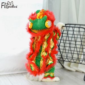 Noël drôle chien vêtements années animal de compagnie chinois Costume Dragon danse Lion chien fête Lion danse rouge festif chat chanceux vêtements 240304