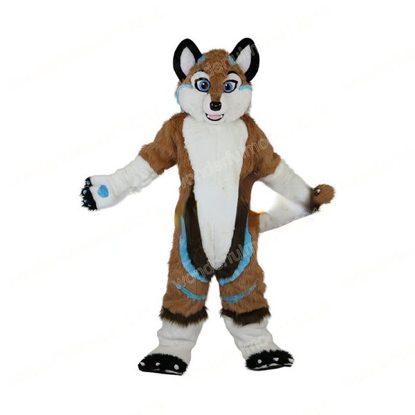 Fursuit de Navidad husky Fox Dog Disfraces de mascota Traje de personaje de dibujos animados de alta calidad Traje Fiesta temática de Halloween al aire libre Adultos Vestido unisex