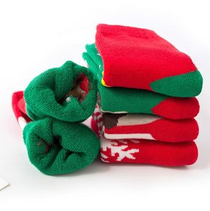 Kerst Fuzzy Sokken Xmas Festival Geschenken Sok Winter Ademend Warme Kousen Meisjes Jongens Baby Kinderen Gestreept Dikke Korte Sokken Gift