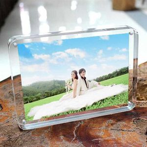 Kerstcadeau 1 SET Acryl Magneet Po Frame Vier Hoeken Arc Ontwerp Creative Crystal Fotolijst Slaapkamer Dek Decor SH190918