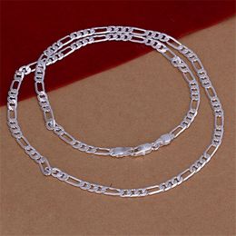 Kerstcadeau 4mm Herenketting 'Sterling Verzilverd Ketting Stsn102, Wholesale Fashion 925 Silver Chins Ketting Factory Direct Sale