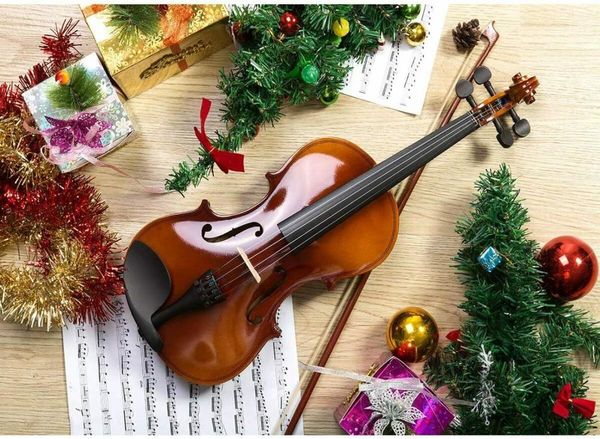 Regalo de Navidad Violín acústico 44 Tamaño completo con estuche y arco Rosin Natural5871280