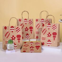 Sac cadeau de noël, sac en papier Kraft, sac cadeau, sac à main, vente en gros, LX6207