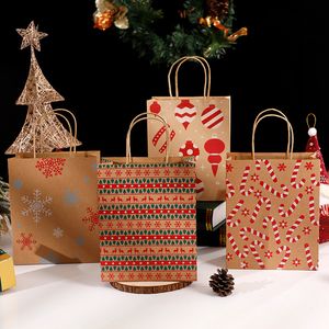 Sac cadeau de noël, sac en papier Kraft, sac cadeau, sac à main, vente en gros