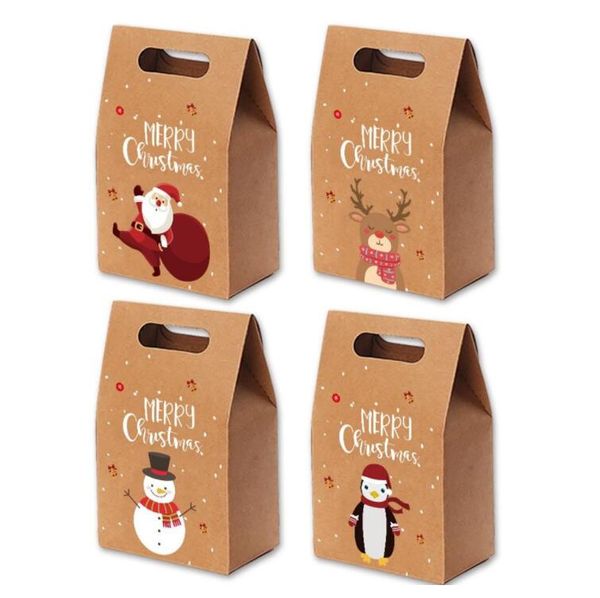 Sacs-cadeaux de Noël Noël Vintage Kraft Paper Cuandy Cas de bonbons emballés Package de décoration Favoris Favoris Fournitures Fournitures Livraison LSK1003