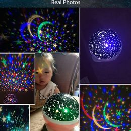 Kerstcadeau slaapkamer decoratie projectorlampen 360 graden rotatie kleurrijke oogbescherming sky moon star projectie nachtlicht licht