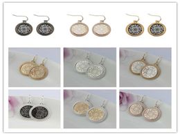 Christmas Gift Boutique Filigree Round Geometric Oreing Brocs Orees Boucles d'oreilles en filigrane pour les femmes Déclaration de modèle de filigrane 7899569