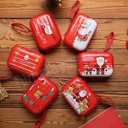 Monedero de regalo de Navidad Rectangular de dibujos animados con cremallera bolsa de auriculares caja de almacenamiento de tarjetas de visita bolsas de accesorios