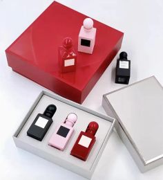 Regalo de Navidad Colonia Top perfume set 12 ml 3 piezas fabuloso kit de perfume de cereza ROSE 3 en 1 caja de regalo para mujer spray natural duradero entrega gratuita