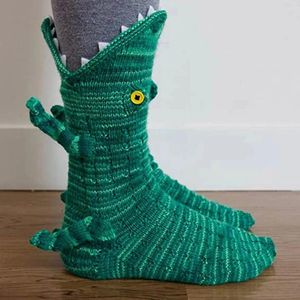 Kerstcadeau Krokodil Dinosaurus Sokken Gebreide Dier Sokken Funky Breipatroon WhimSische Alligator Breien Manchet Nieuwjaar Decor