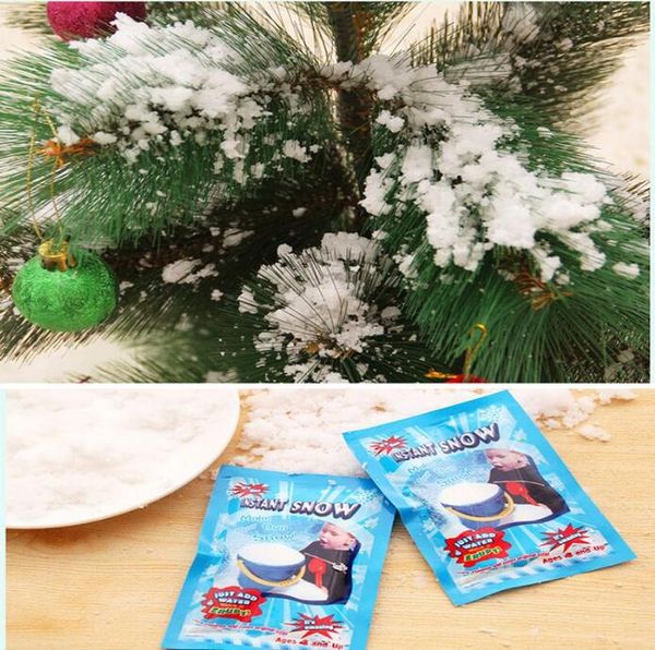 Regalo de Navidad DIY Haz tu propia nieve Nueva novela Decoración navideña Nieve instantánea Polvo de nieve artificial hecho por el hombre