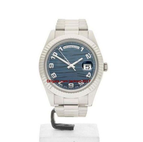 Cadeau de Noël Montres-bracelets de haute qualité montre pour homme Cadran Blue Wave II MONTRE EN OR BLANC 18K 218239 41MM
