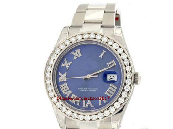 Cadeau de Noël de haute qualité Montre Montres-bracelets II 2 ACIER CT DIAMOND cadran bleu 116300 jamais portée