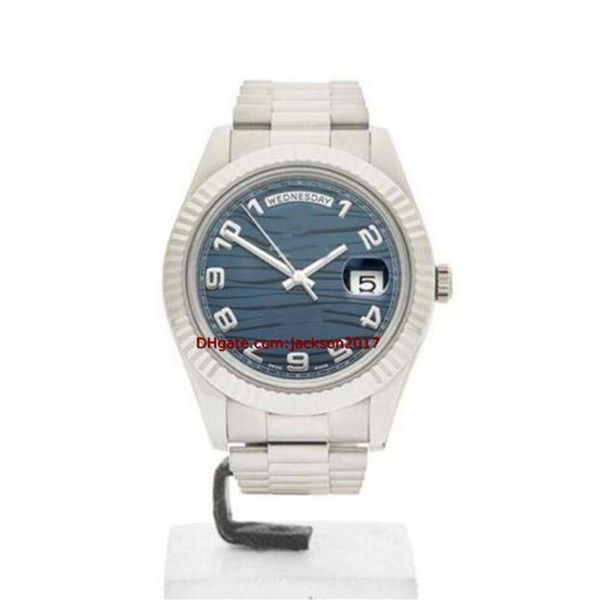 Cadeau de noël montres-bracelets de haute qualité montre pour hommes cadran bleu vague II montre en or blanc 18 carats 218239 41MM220P