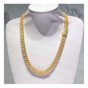 Kerstcadeau Hip Hop Custom Iced Out 12mm VVS Mossanite 10K Solid Gold Moissanite Cuban Link Chain