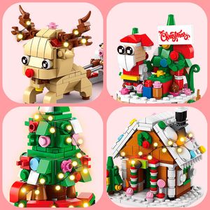 Idée de cadeau de Noël Mini bloc 116 pièces Puzzle blocs de construction ensemble de train de noël modèle Kit de construction bricolage bloc de jouet construire noël Lepin bloc jouet pour enfant cadeaux de noël