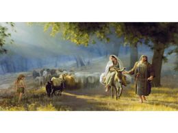Cadeau de Noël Joseph Brickey Peintures à l'huile Voyage à Bethléem Art sur toile fait à la main du Christ Paysage moderne Figure oeuvre Liv7545616