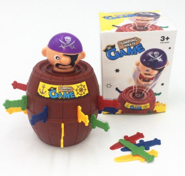 Presente de natal crianças engraçado sorte facada pop up brinquedo gadget pirata barril jogo toy1438355