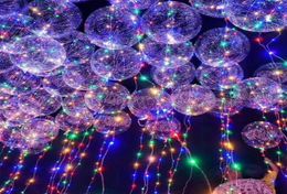 Cadeau de Noël Lumineux Led Poms Transparent 3 Mètres Ballon Clignotant Décorations De Fête De Mariage Fournitures De Vacances Ballons De Couleur L7628488