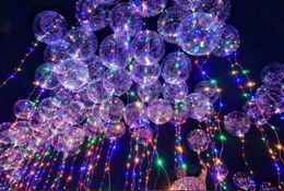Kerstcadeau Lumineuze LED Transparant 3 meter Ballon flitsende bruiloft Party Decoraties Holiday Supplies Color Ballonnen Bright LED's in S