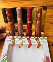 Cadeau de Noël maquillage brillant à lèvres la douce odeur traite ensemble de rouge à lèvres liquéfié 4 couleurs Kit de brillant à lèvres mat fondu 39861218620455