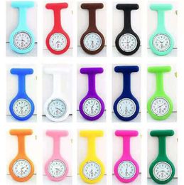 Kerstcadeau verpleegkundige Watch Medical Silicone Clip Pocket Fashion broche fob tunic cover arts silicium kwarts verpleegkundige revershorloge met tweedehands horloges nieuw