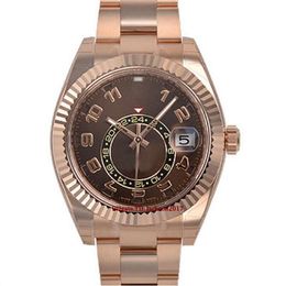 Kerstcadeau Originele dooscertificaat Casual Modern Mens Watches 326935 Mens 18K Gold Chocolate Sunray Dial 42mm2380