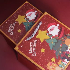 Cajas de embalaje de regalo de Navidad Caja de almacenamiento de dulces Papá Noel Elk Patrón de dibujos animados Bolsas de regalo Suministros de decoración de fiesta de Navidad BH5350 TYJ