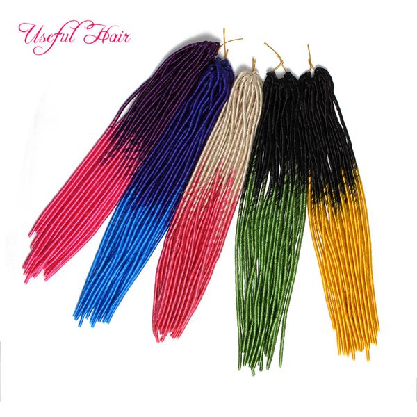 Cadeau de Noël preloop droite ombre extension de cheveux bug dreadlocks doux Faux locs tressage SYNTHÉTIQUE crochet tresses CHEVEUX MARLEY TWIST