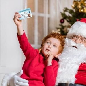 Cadeau de noël cartes de voeux père noël 86*54mm père noël carte de permis de conduire drôle permis de vol père noël créatif