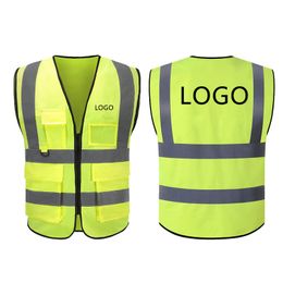 Haute visibilité travail sécurité Construction avertissement réfléchissant trafic travail gilet vert réfléchir vêtements de sécurité gilets pour hommes