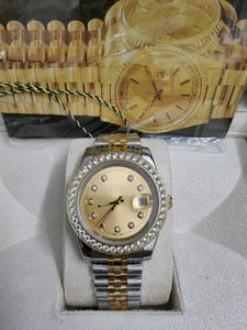 Regalo de Navidad Zafiro suizo Relojes automáticos de alta calidad Certificado de caja original 41 mm Hombres Oro de 18 quilates Presidente Plata Esfera de diamantes 118238 SANT 2023