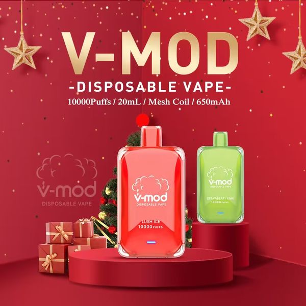 Cadeau de Noël V-Mod Vape jetable 10000 bouffées en forme de boîte Vape bicolore