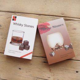 Blestone (W/R) pierres à whisky en boîte 9 pièces/ensemble avec boîte délicate + sac en velours Whisky Rock bière pierre glaçon pierre cadeau de noël