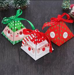 Boîtes d'emballage cadeau de noël, boîte à bonbons père noël Elk, boîtes cadeaux en papier, décor de fête C1028