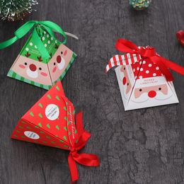 Boîtes d'emballage cadeau de Noël Père Noël Elk Candy Box Papier Présent Boîte Party Decor RRA323