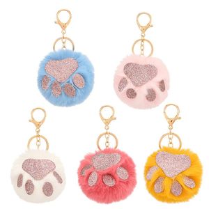 Cadeaux de Noël Boule de fourrure Porte-clés Pendentif en peluche Sac pour femme Porte-clés décoratif RRA384