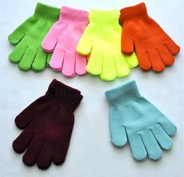 Kerstcadeaus Kids Winterhandschoenen Effen kleur Candy Full finger Magic Knit Warm