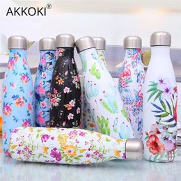 Christmas Gifts Water Bottle Vacuum Cup Stainless Steel Insulated Coffee Thermos Sport Travel Thermo Bottle 500ml Drink Bottle 201221