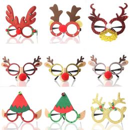 Lunettes de Noël Décoration de fête de Noël Fournitures Antlers Owl Red Nose Lunettes décoratives